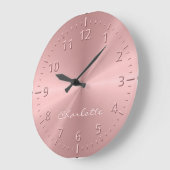 Speciaal Roos Gold Metallic Radiale Textuur Grote Klok (Hoek)