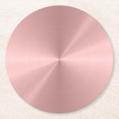 Speciaal Roos Gold Metallic Radiale Textuur Ronde Kartonnen Onderzetter (Voorkant)