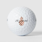 Speciaal Roos Gold Pineapple Script Golf Balls Golfballen (Voorkant)