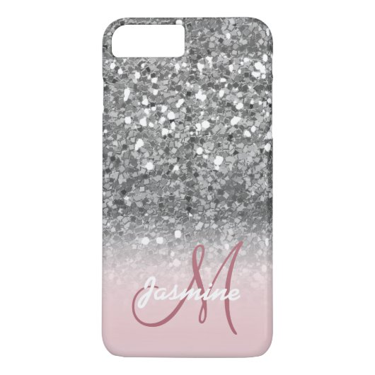 Speciaal Roos Gold Silver Glitter Sparkle Name Case-Mate iPhone Case (Achterkant)