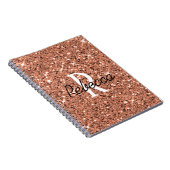 Speciaal Roos Gold Sparkle Glitter-naam Notitieboek (Rechterzijde)