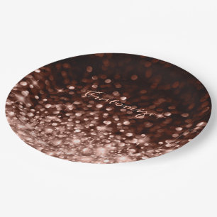 Speciaal Roos Gold Sparkle Papieren Bordje
