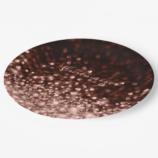 Speciaal Roos Gold Sparkle Papieren Bordje (Gekanteld)