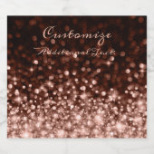 Speciaal Roos Gold Sparkle Sparkling Wijnetiket (Enkel label)