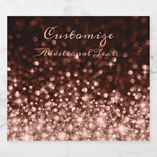 Speciaal Roos Gold Sparkle Sparkling Wijnetiket (Enkel label)