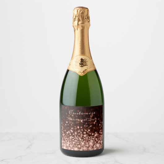 Speciaal Roos Gold Sparkle Sparkling Wijnetiket (Voorkant)