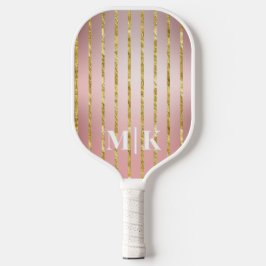 Speciaal Roos Gold Stripes monogrammen Pickleball Paddle