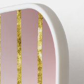 Speciaal Roos Gold Stripes monogrammen Pickleball Paddle (Links Detail)