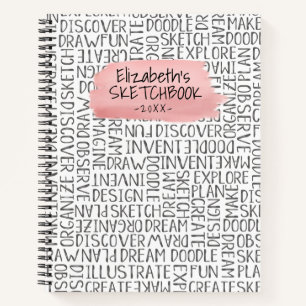 Speciaal roze artiest Sketchbook Notitieboek