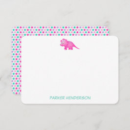 Speciaal roze Baby Dinosaur Stationery Bedankkaart