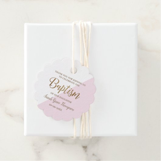 Speciaal roze babyboomkapsel bedankt bedankjes labels (In situ)