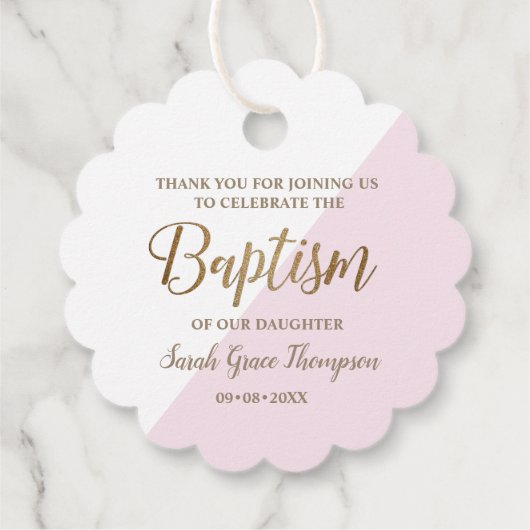 Speciaal roze babyboomkapsel bedankt bedankjes labels (Achterkant)