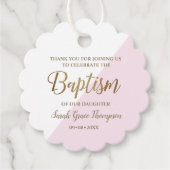 Speciaal roze babyboomkapsel bedankt bedankjes labels (Voorkant)