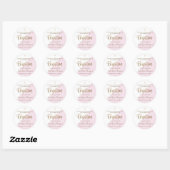 Speciaal roze babyboomkapsel bedankt ronde sticker (Vel)