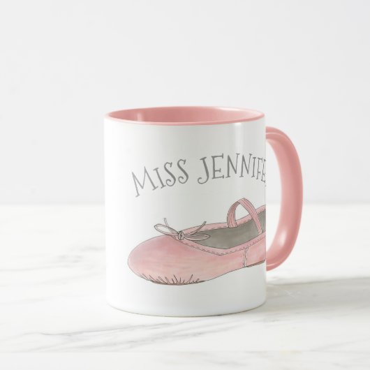 Speciaal roze balletschoen dans Studio-leraar Mok (Voorkant rechts)