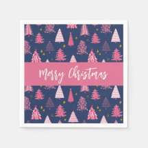 Speciaal roze blauw kerstboompatroon