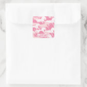Speciaal roze Camouflage Horse Camo Vierkante Sticker (Tas)