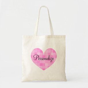 Speciaal roze canvas tas met roze mozaïekhars
