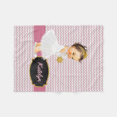 Speciaal roze Chevron Gold | Prinses Nursery Fleece Deken (Voorkant (Horizontaal))