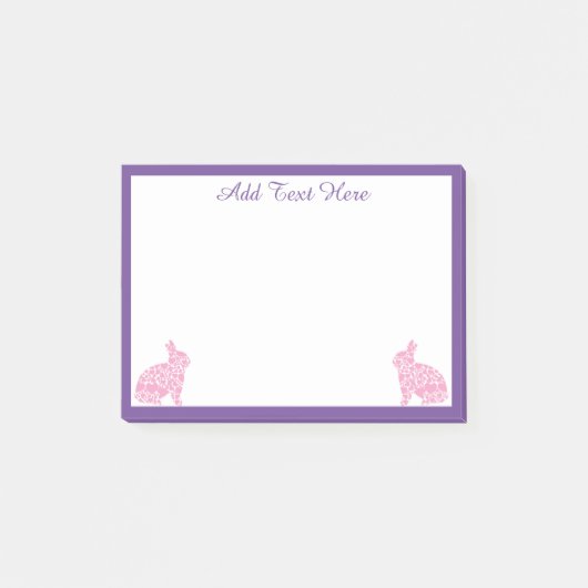 Speciaal roze en Paarse Bunny Rabbit Post-it® Notes (Voorkant)