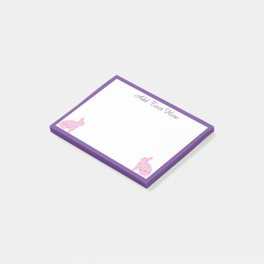 Speciaal roze en Paarse Bunny Rabbit Post-it® Notes (Schuin)