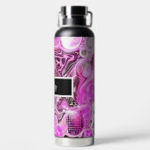 Speciaal roze en zwarte vlot kunst waterfles (Achterkant)