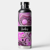 Speciaal roze en zwarte vlot kunst waterfles (Links)