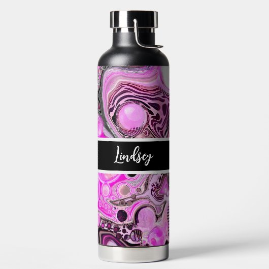 Speciaal roze en zwarte vlot kunst waterfles (Links)