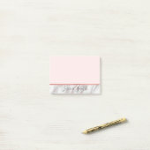 Speciaal roze Faux Gold Roos Foil Marble Post-it® Notes (Op bureau)