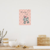 Speciaal roze Franse wand-kleurenafdrukken Poster (Keuken)