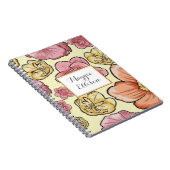 Speciaal Roze Geel Sinaasappel Floral Journal Notitieboek (Rechterzijde)