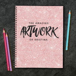 Speciaal roze glitter artiest Sketchbook Notitieboek