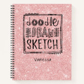 Speciaal roze glitter artiest Sketchbook Notitieboek (Voorkant)