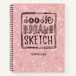 Speciaal roze glitter artiest Sketchbook Notitieboek