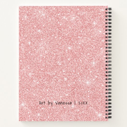 Speciaal roze glitter artiest Sketchbook Notitieboek (Achterkant)