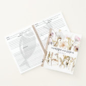 Speciaal roze goudbloem-script naam notitieboek (Binnen)