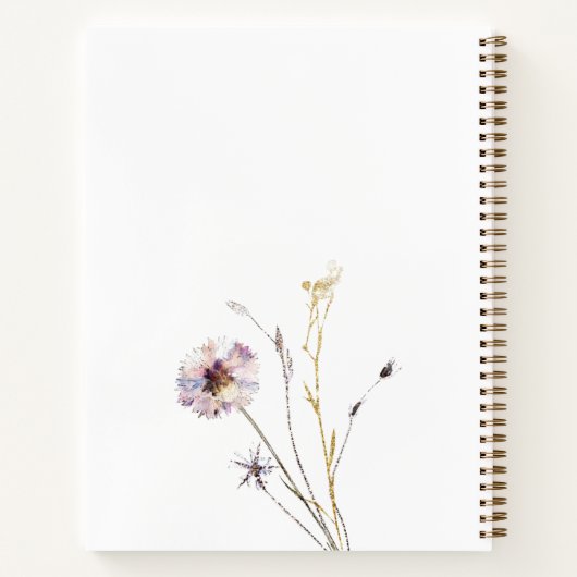 Speciaal roze goudbloem-script naam notitieboek (Achterkant)