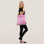 Speciaal roze goudglam Glitter Bridesmaid Tote Bag (Op model)
