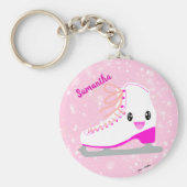 Speciaal roze ijs Schaats Cute Kawaii Figuur Sleutelhanger (Voorkant)