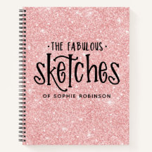 Speciaal roze Jouw naam van Glitter Sketchbook