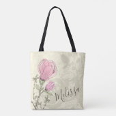 Speciaal roze Magnolia Bloom Canvas tas (Achterkant)