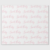 Speciaal roze meisje Elegant Sweet Baby Script Cadeaupapier (Vlak)