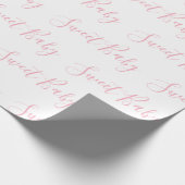 Speciaal roze meisje Elegant Sweet Baby Script Cadeaupapier (Hoek)