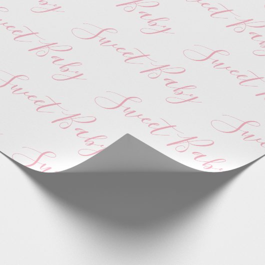 Speciaal roze meisje Elegant Sweet Baby Script Cadeaupapier (Hoek)
