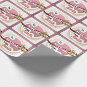 Speciaal roze meisje uit Kerstmis Cadeaupapier (Hoek)