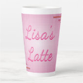 Speciaal roze ontworpen latte mok (Voorkant)