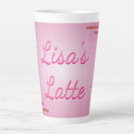 Speciaal roze ontworpen latte mok