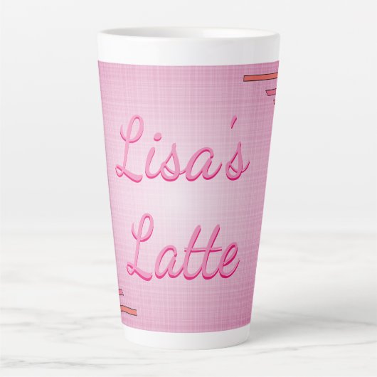 Speciaal roze ontworpen latte mok (Voorkant)