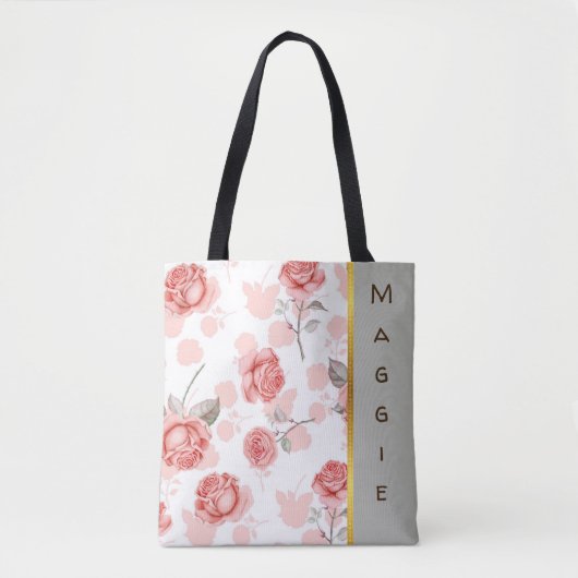 Speciaal roze op White Rose Design Tote Bag (Voorkant)