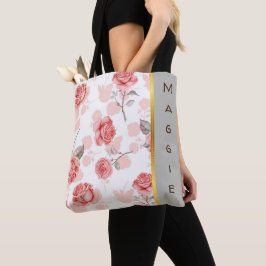 Speciaal roze op White Rose Design Tote Bag